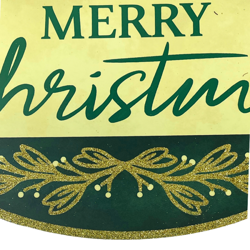 Merry Christmas Glitter Oval Hanging Sign