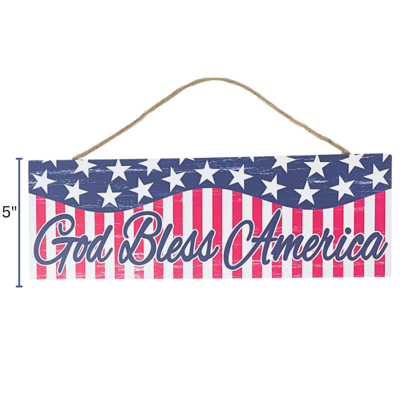 God Bless America Hanging Sign