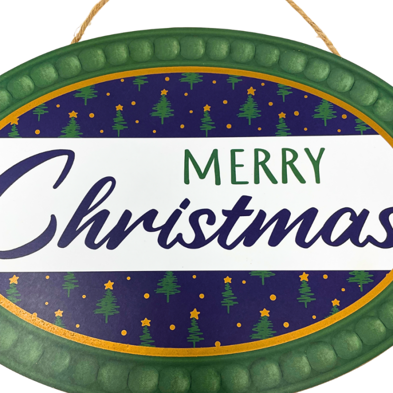 Merry Christmas Oval Hanging Sign