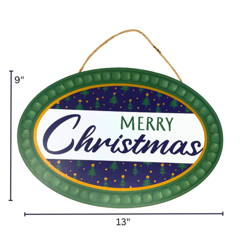 Merry Christmas Oval Hanging Sign