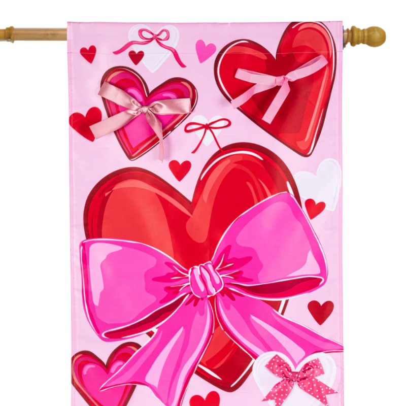 Bows & Hearts House Flag