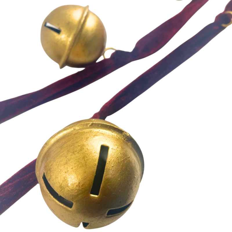 53" Golden Bells w/ Burgundy Velvet Hanger