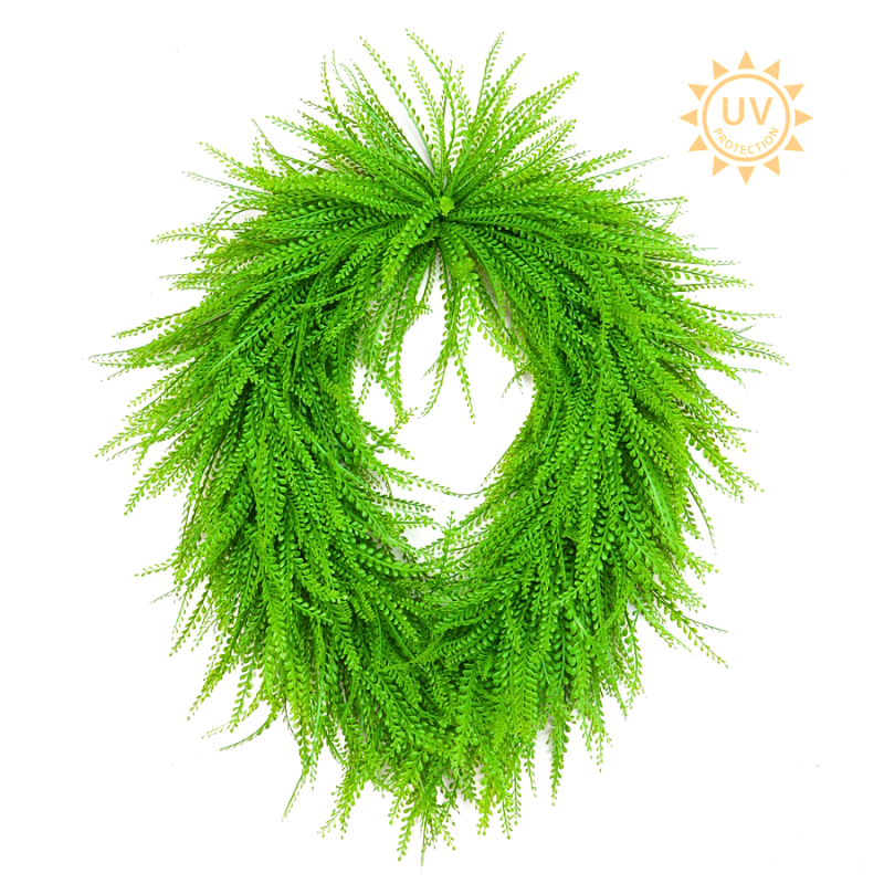 26" UV Bead Grass Oval Wreath