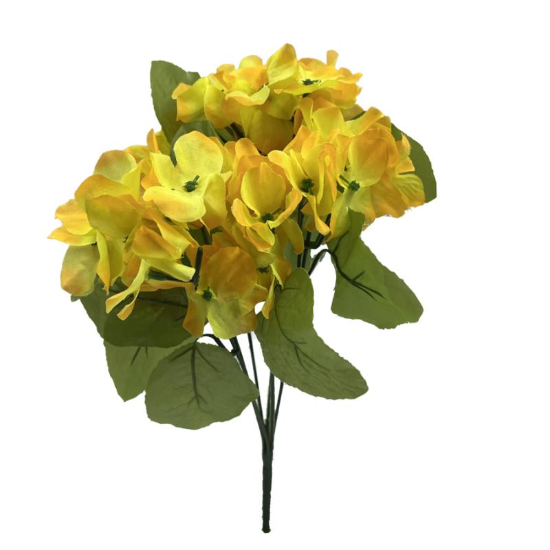 13"  Hydrangea Bush - Yellow