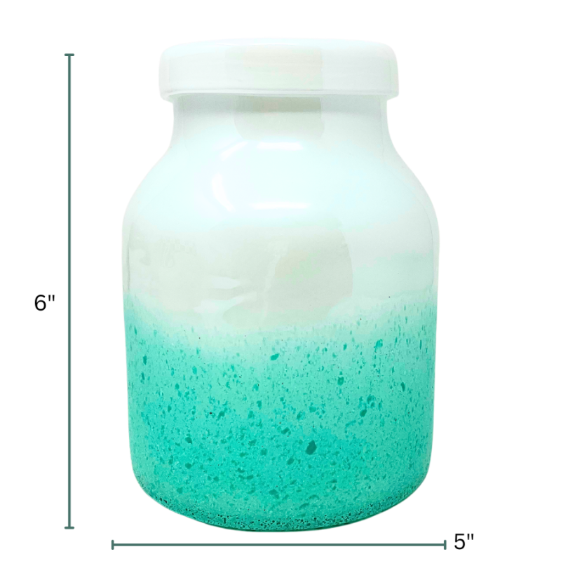 6" Glass Sea Salt Green Vase