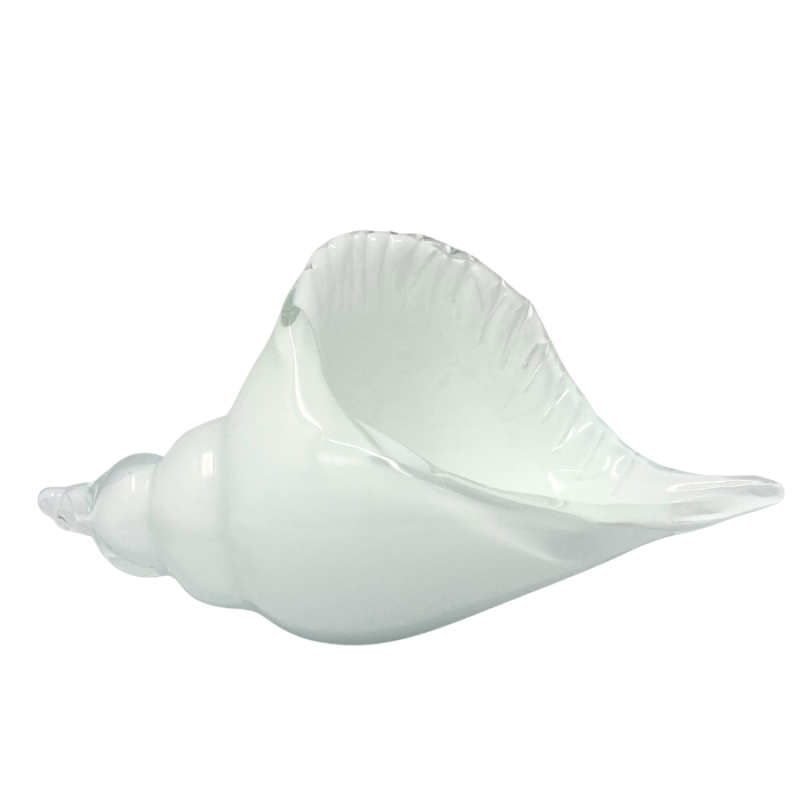 Clear/White Glass Shell Figurine