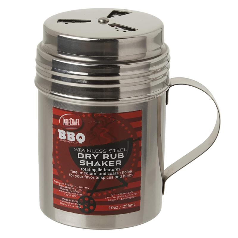 TableCraft 10 oz. Stainless Steel Dry Rub Shaker