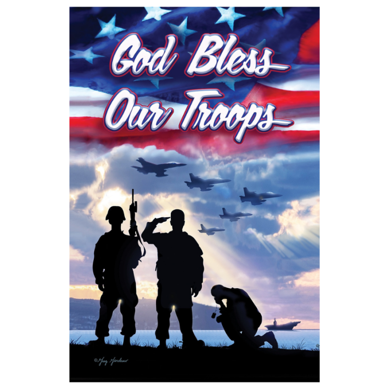 Bless Our Troops Garden Flag