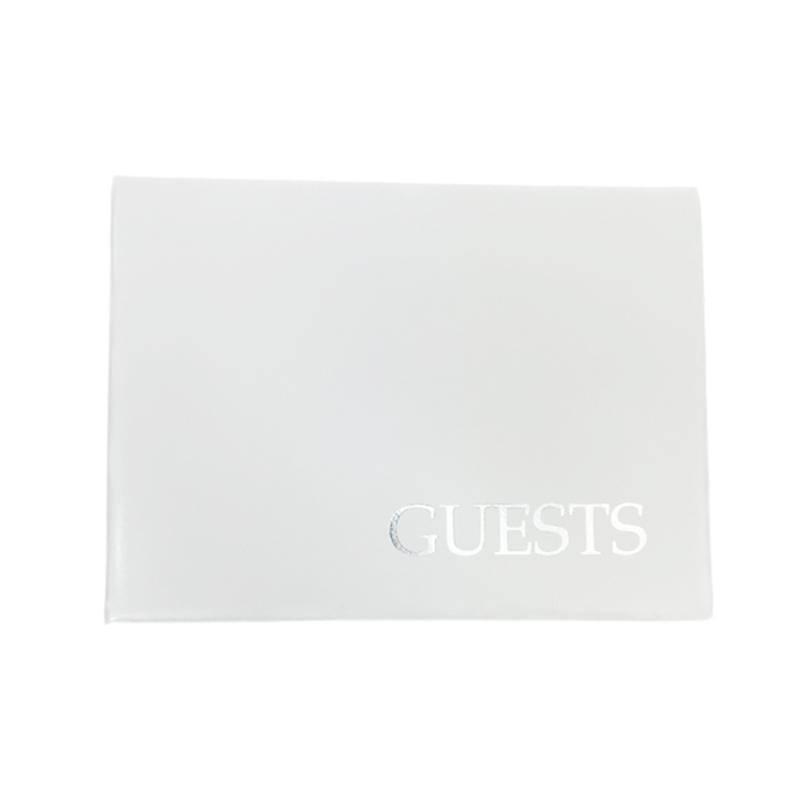 Guest Book- White With Silver Lettering