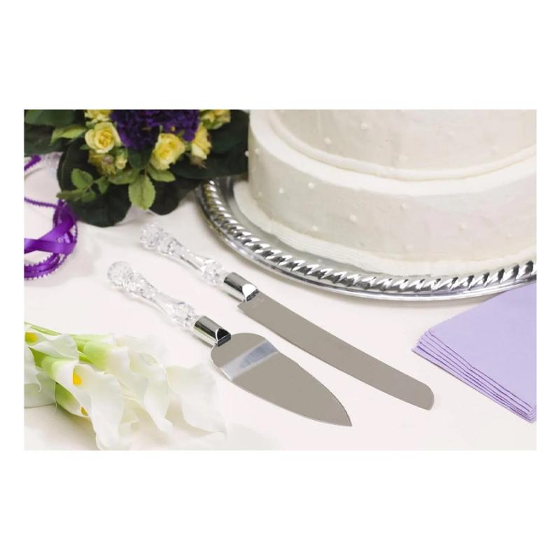 2pc Acrylic Cake Server Set