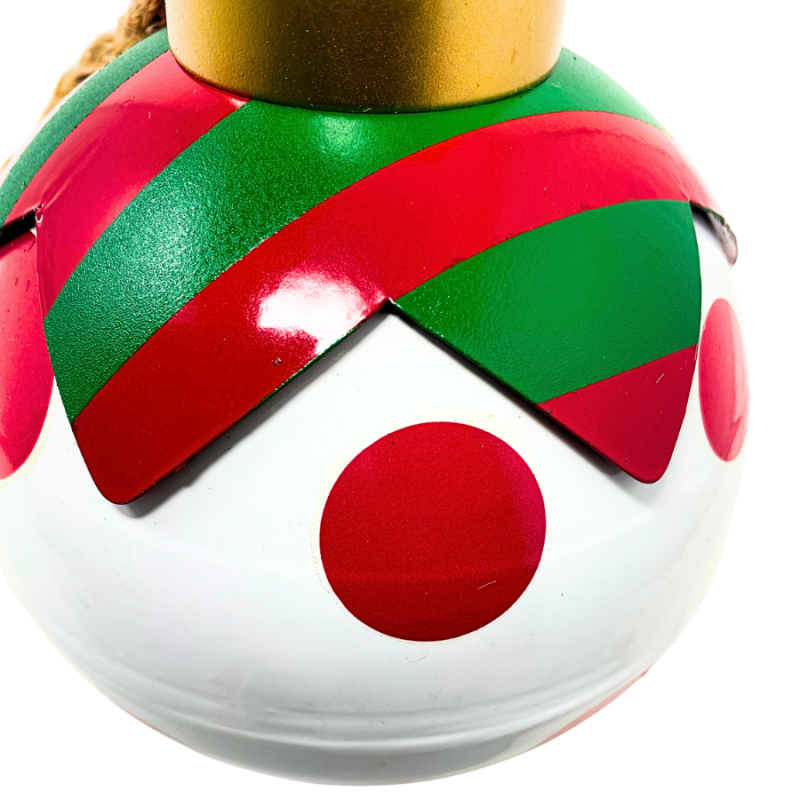 9" Red & White Dot Ornament Jingle Bell