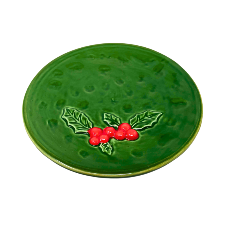 7.5" Ceramic Holly Berry Plate