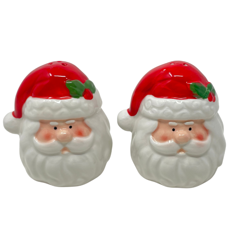 Ceramic Santa Face Salt & Pepper Shakers