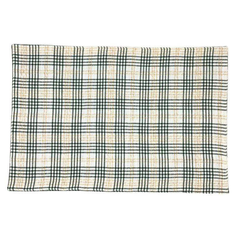 19" x 13" Green & Gold Plaid Placemat