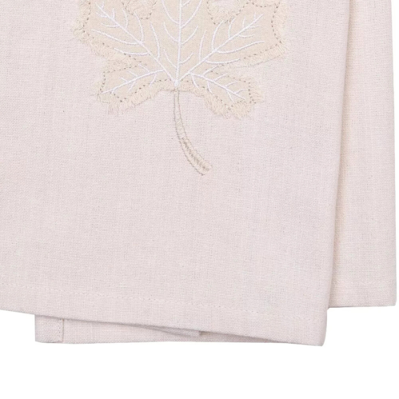 Neutral Maple Leaves Kitchen Towel