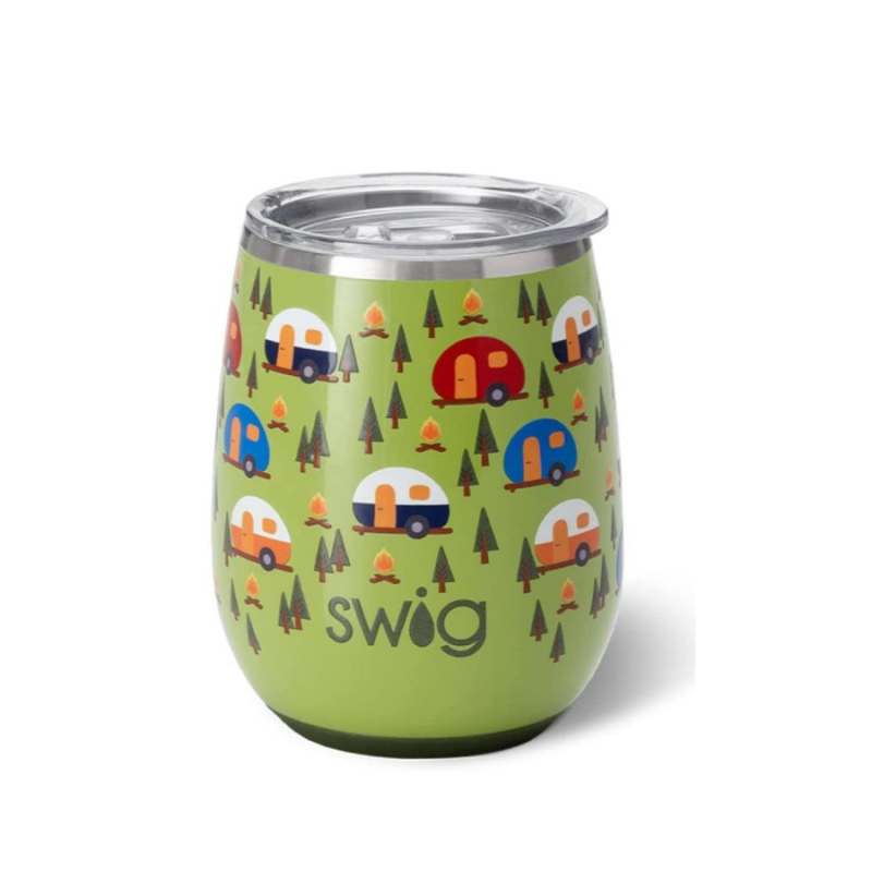 14oz Swig Wine Cup - Happy Camper, Drinkware/Serveware