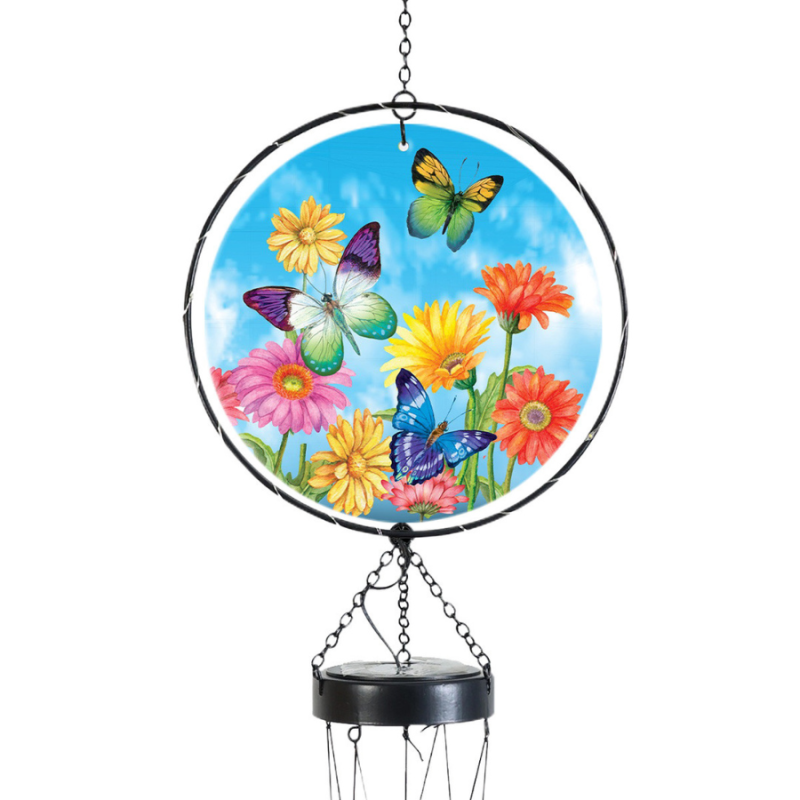 Welcome Butterflies Illuminated Wind Chime
