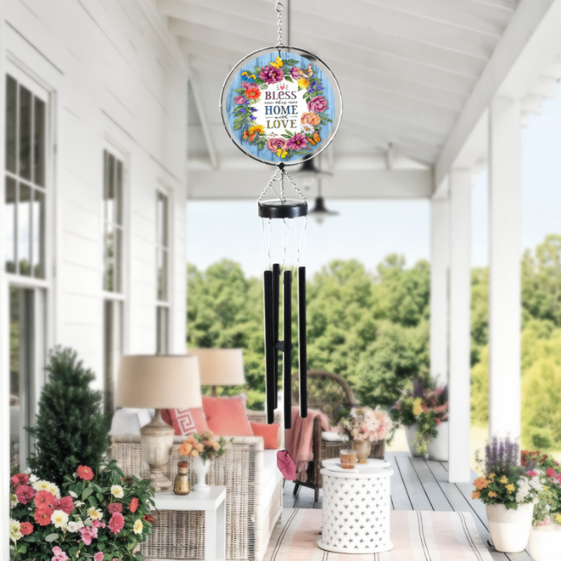 Bless This Home With Love Illuminated Wind Chime