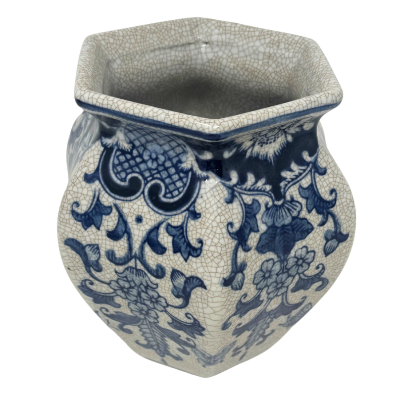 6.5" Octagonal Chinoiserie Cachepot