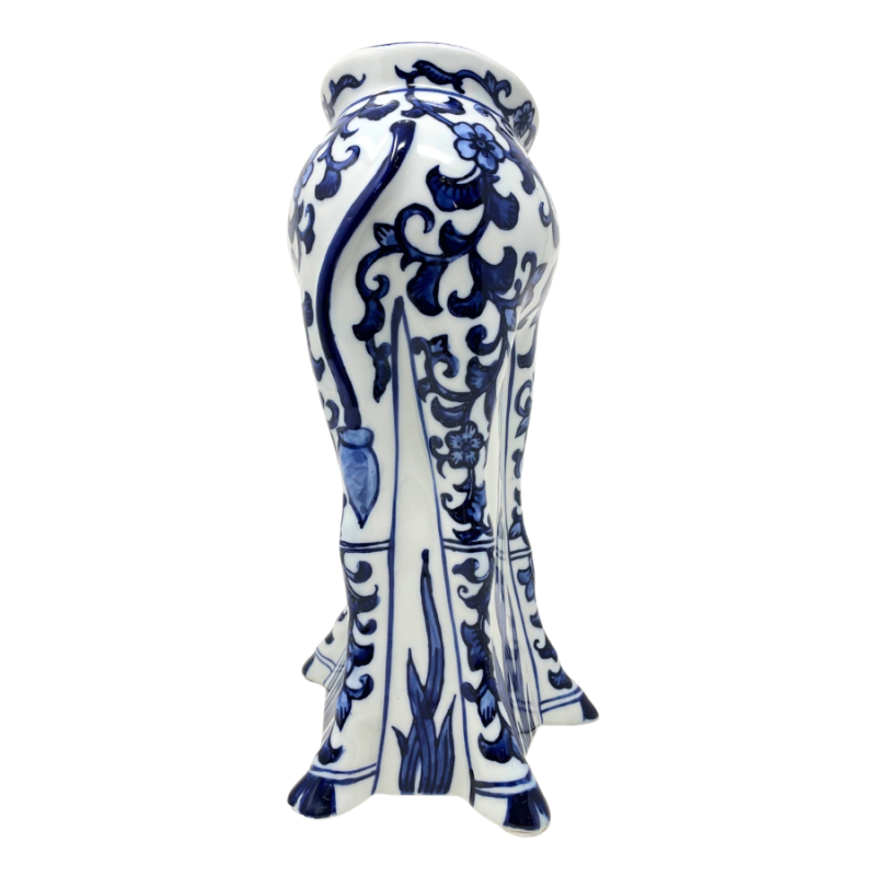 10.5" Blue & White Chinoiserie Giraffe Vase