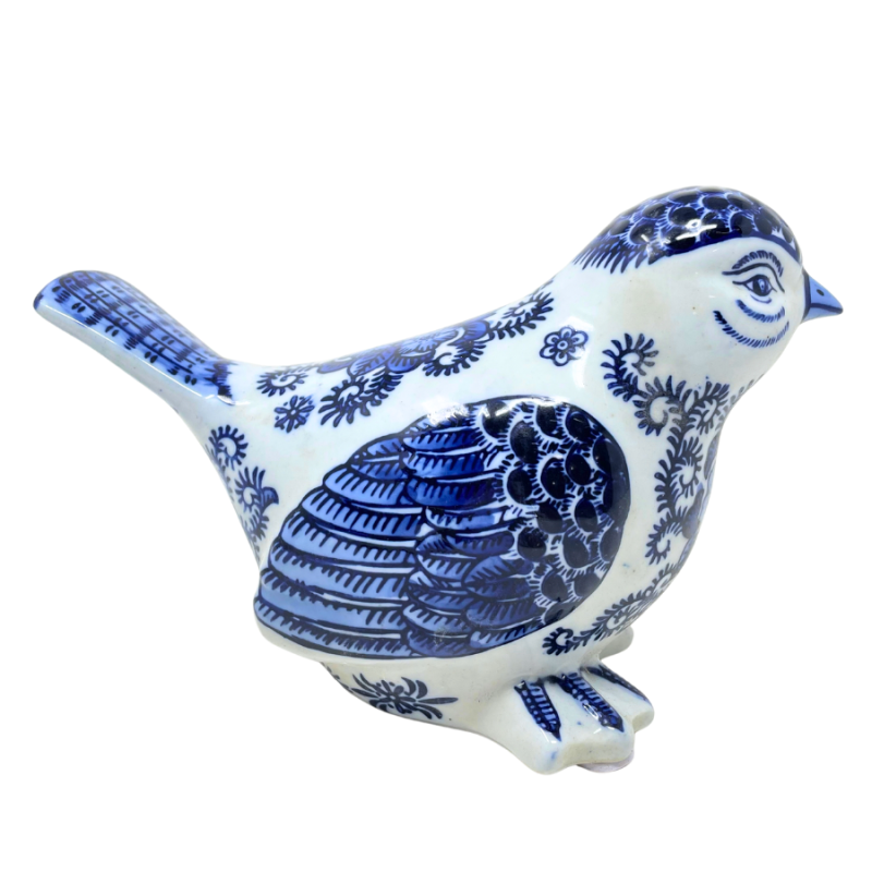 5.5" Blue & White Chinoiserie Bird