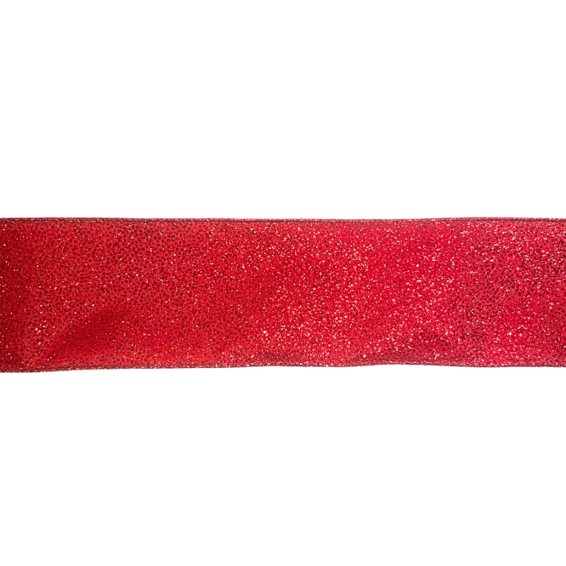 2.5" x 100ft Red Glitter Ribbon