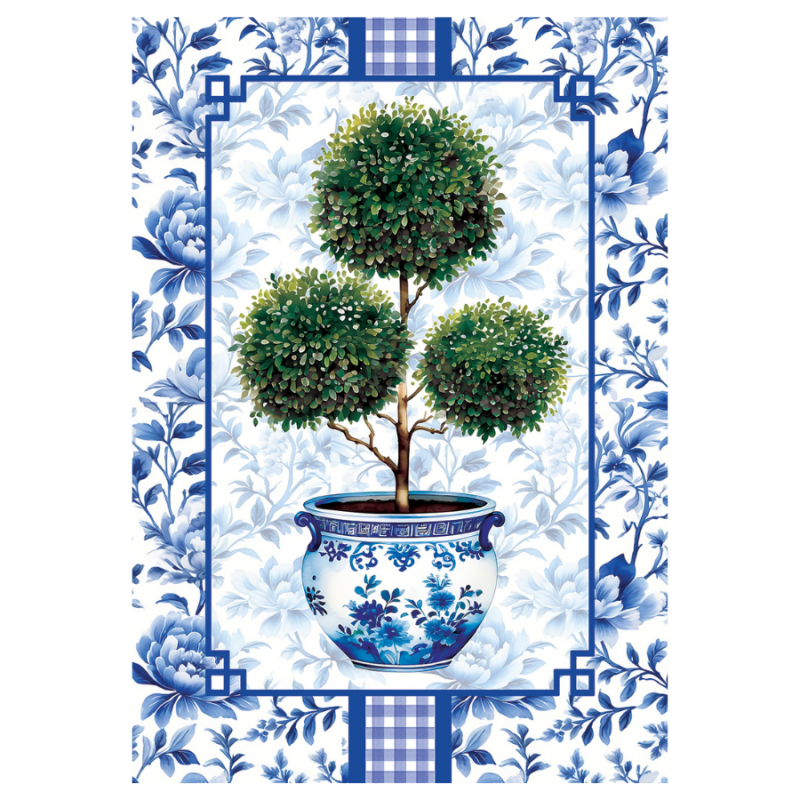 Chinoiserie Topiary Garden Flag