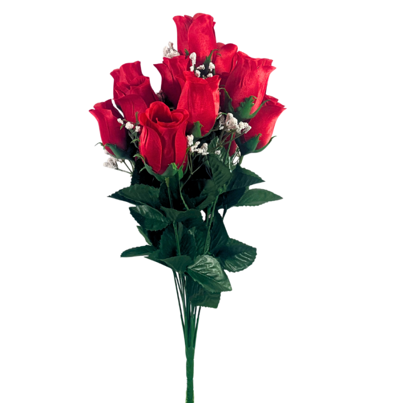 18" Red Roses w/ Babys Breath