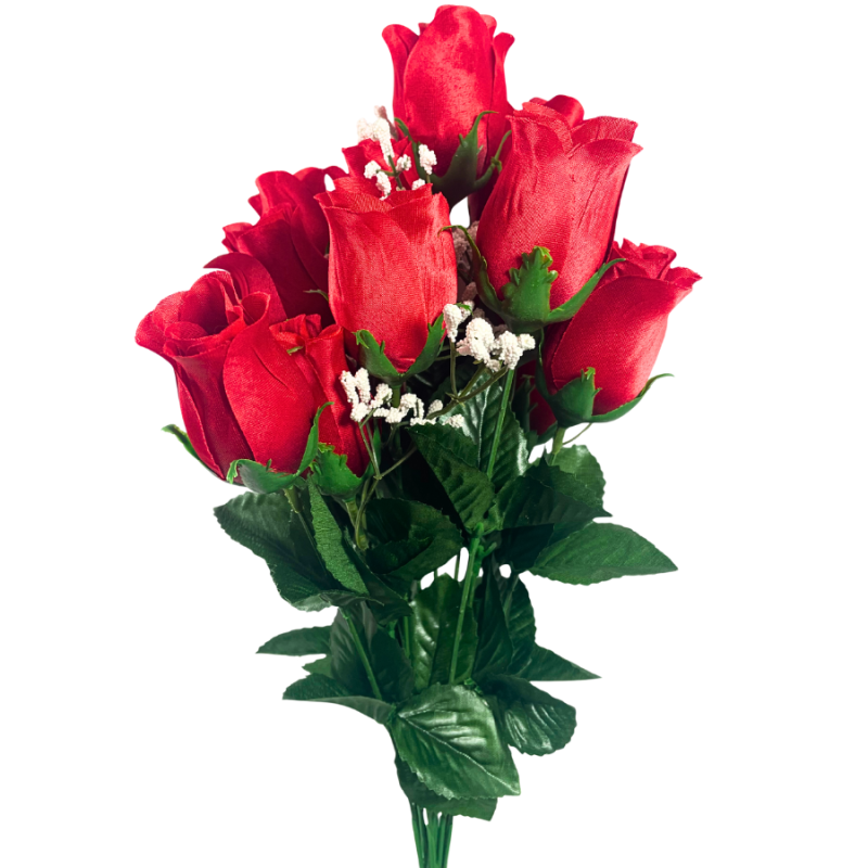 18" Red Roses w/ Babys Breath