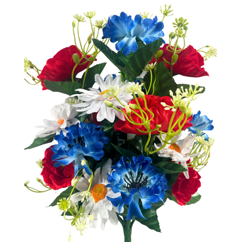 15" Patriotic Floral Bush