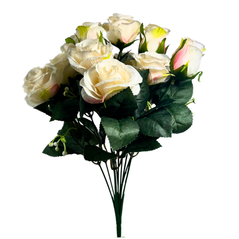 16" Rose Bush- Cream