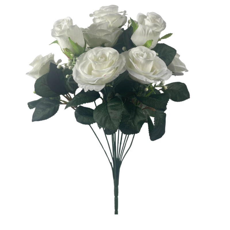 16" Rose Bush - Cream