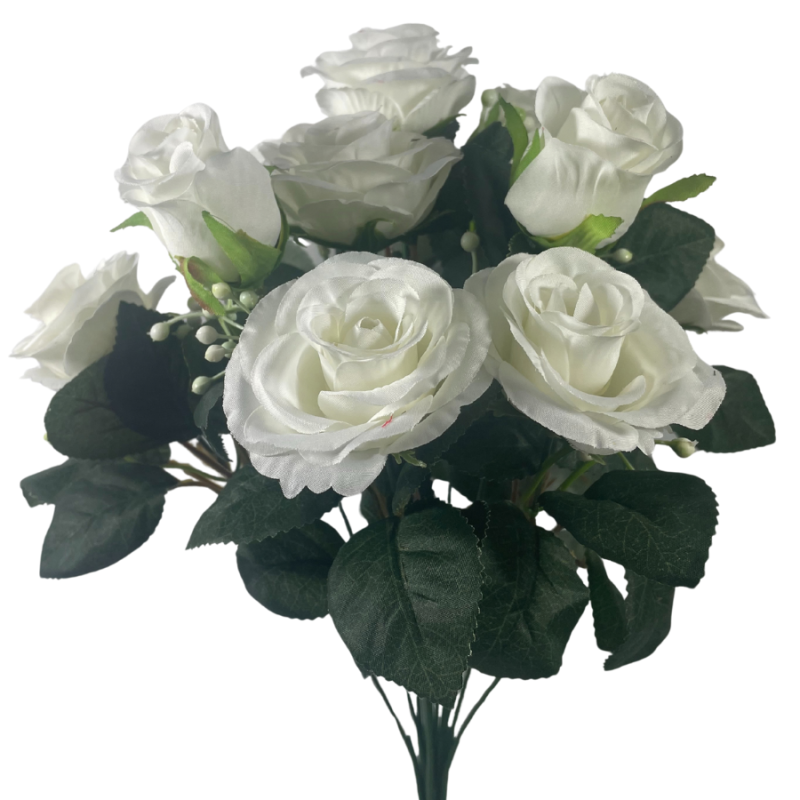 16" Rose Bush - Cream