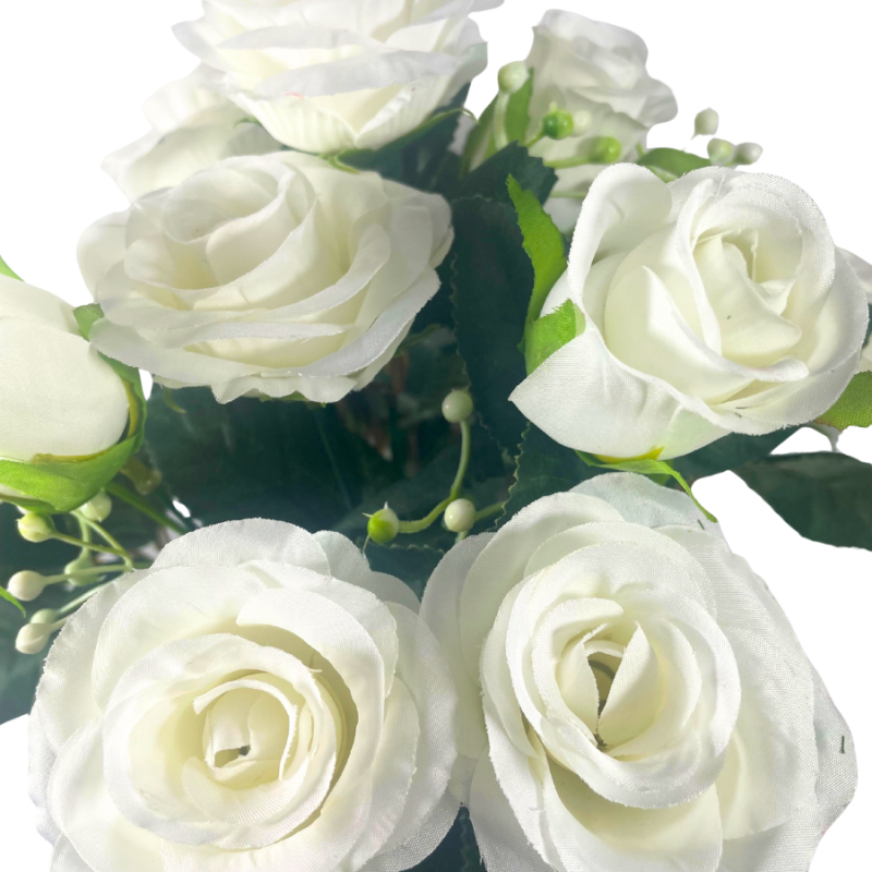 16" Rose Bush - Cream