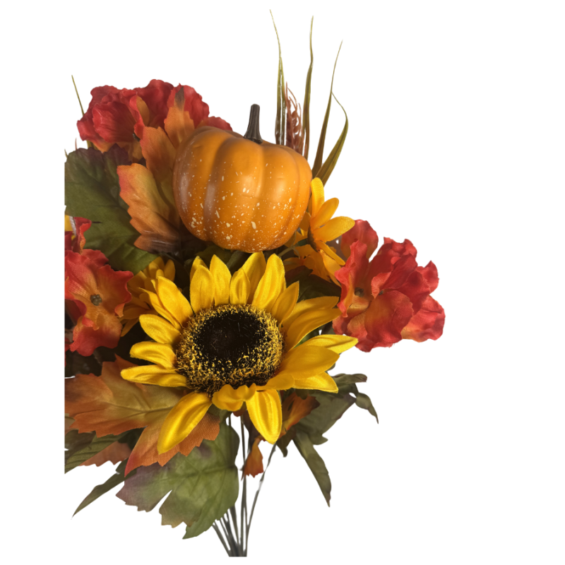 23" Pumpkins & Sunflower Bush