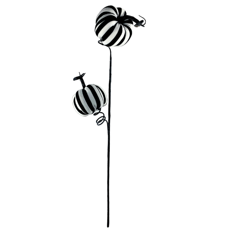 26" Black & White Pumpkin Pick