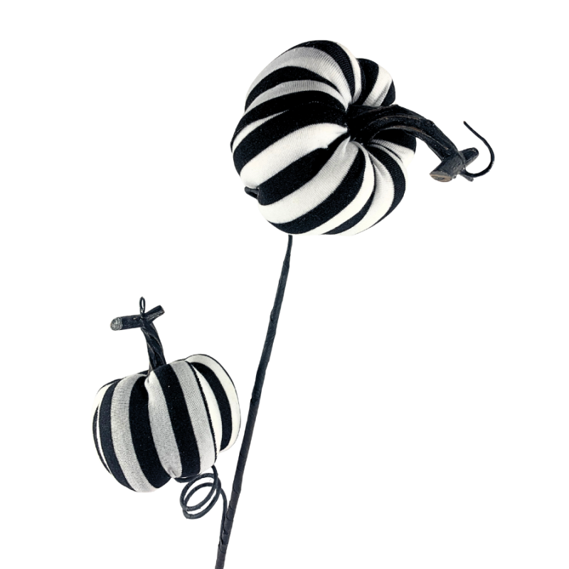 26" Black & White Pumpkin Pick