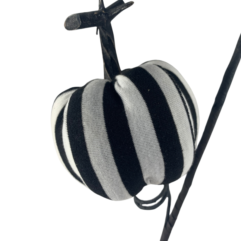26" Black & White Pumpkin Pick
