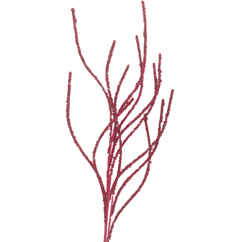 37" Swirled Beaded Spray - Red