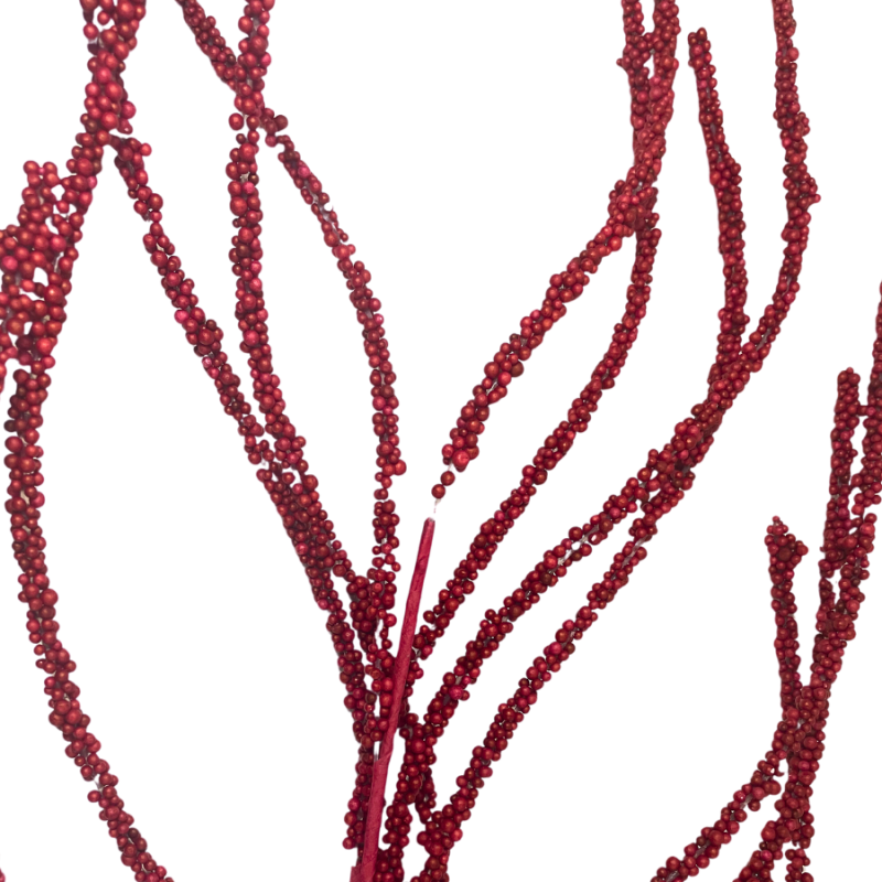 37" Swirled Beaded Spray - Red