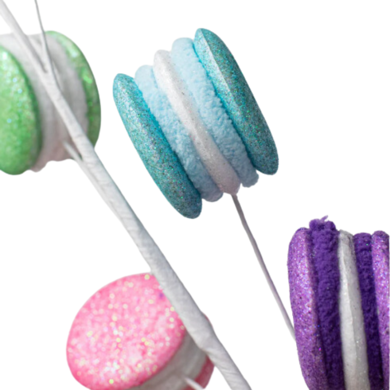 25" Multicolor Macaron Pastries Spray