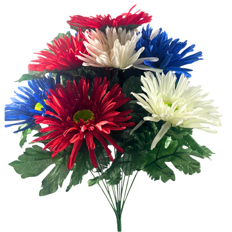 20" Red, White & Blue Daisy Bush