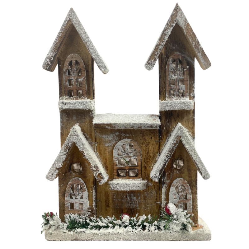 12" Brown Light-Up Townhouse