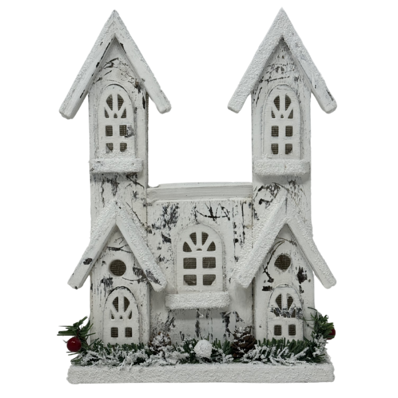 12" White Light-Up Townhouse
