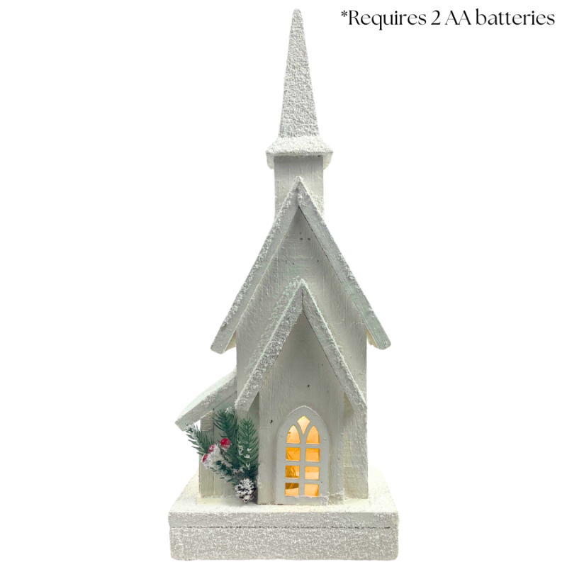 18" White Light-Up Cabin
