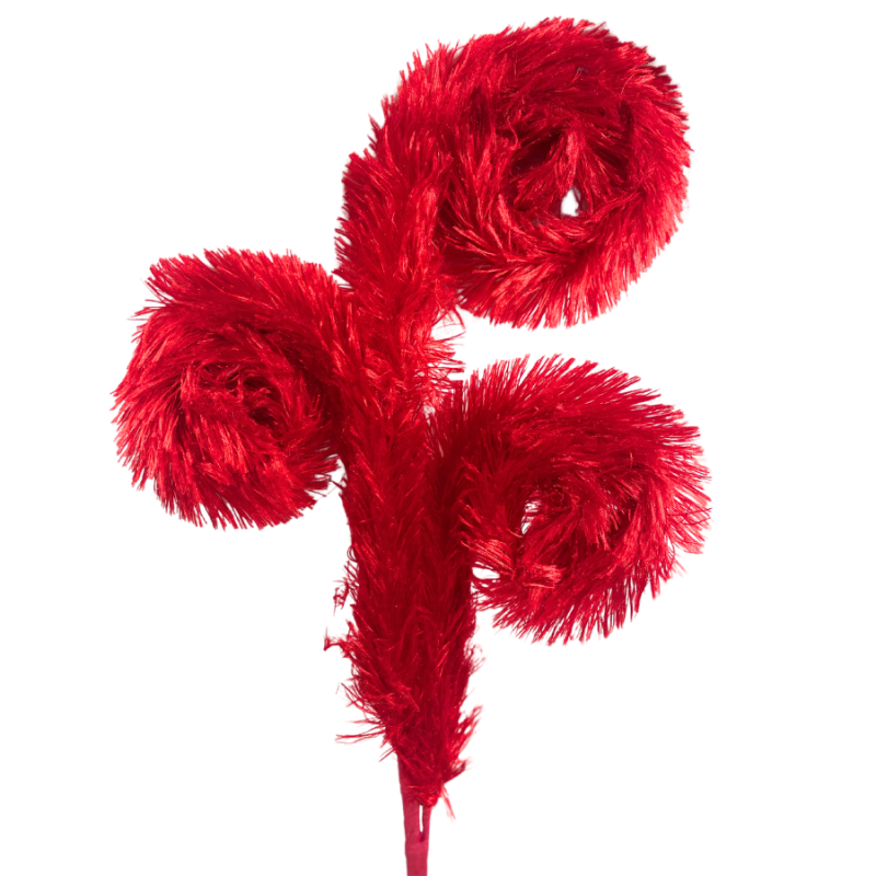 26" Red Feather Curly Pick