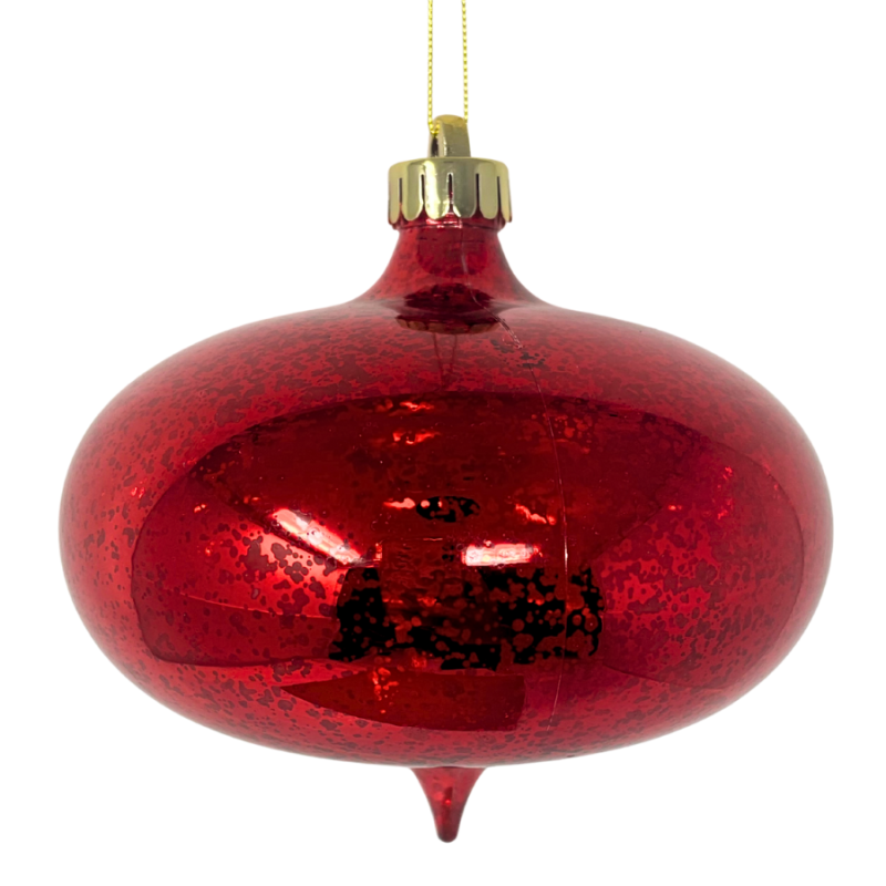 8" Red Speckled Onion Ornament