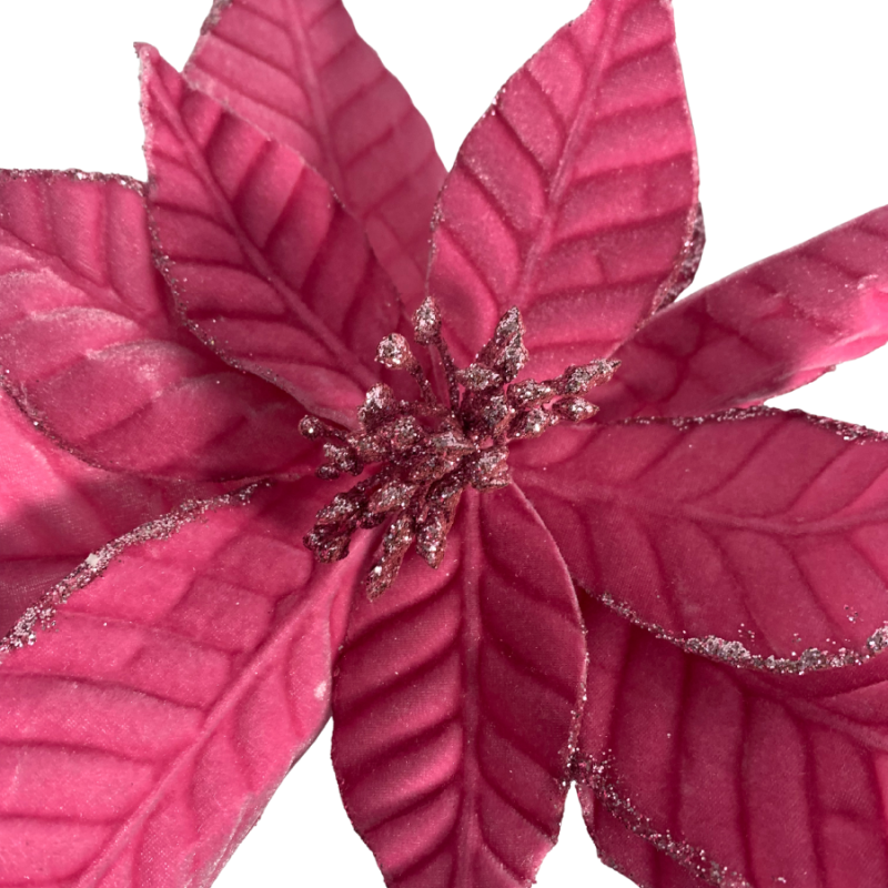 23" Pink Velvet Poinsettia