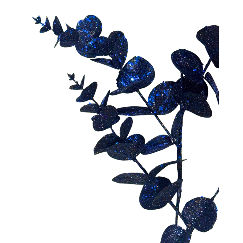 30" Glitter Eucalyptus Pick - Deep Blue