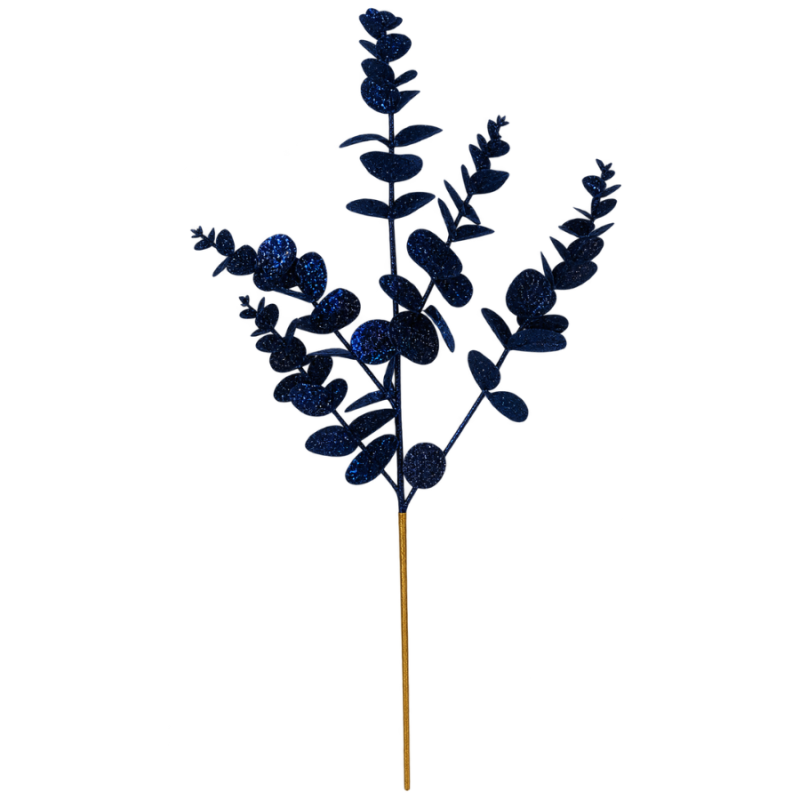 30" Glitter Eucalyptus Pick - Deep Blue